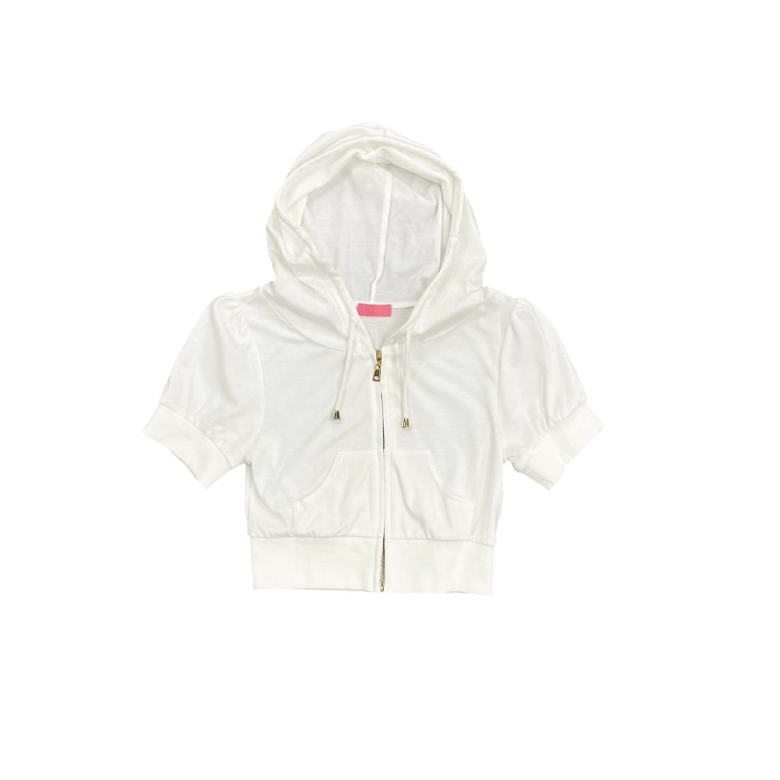 White Crop Hood Short Sleeve zipup 상품이미지1