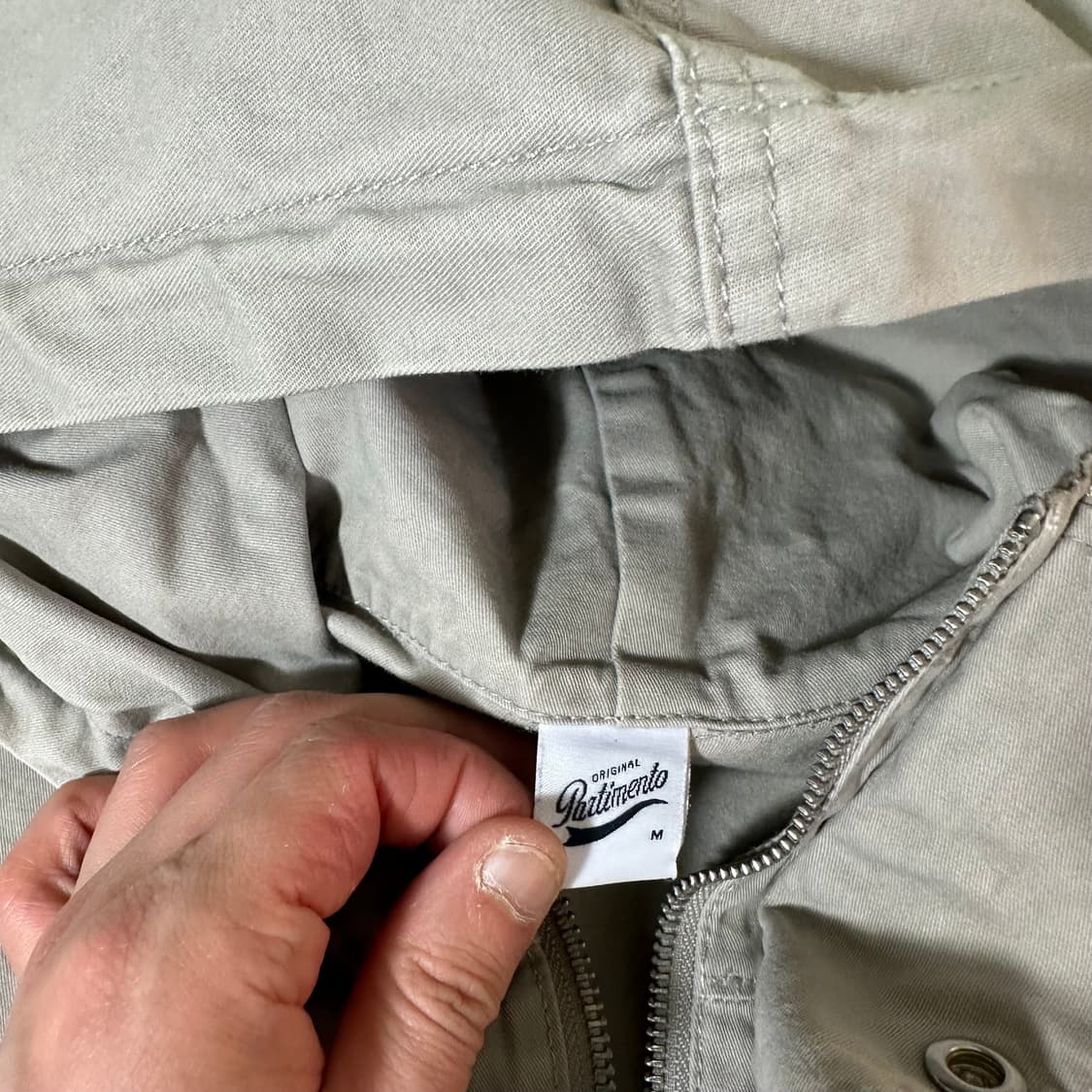 M 파르테멘토 시멘트그레이 크롭오버핏 투웨이 후디 코튼자켓 상품이미지5