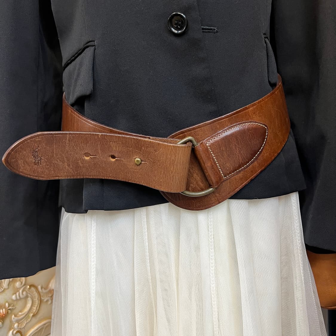 랄프로렌 와이드 레더 벨트 상품이미지8