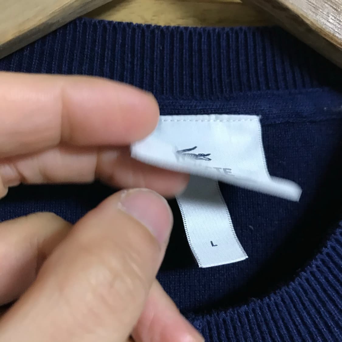 라코스테 네이비 유니크로고 차이나카라 여성가디건 상품이미지4