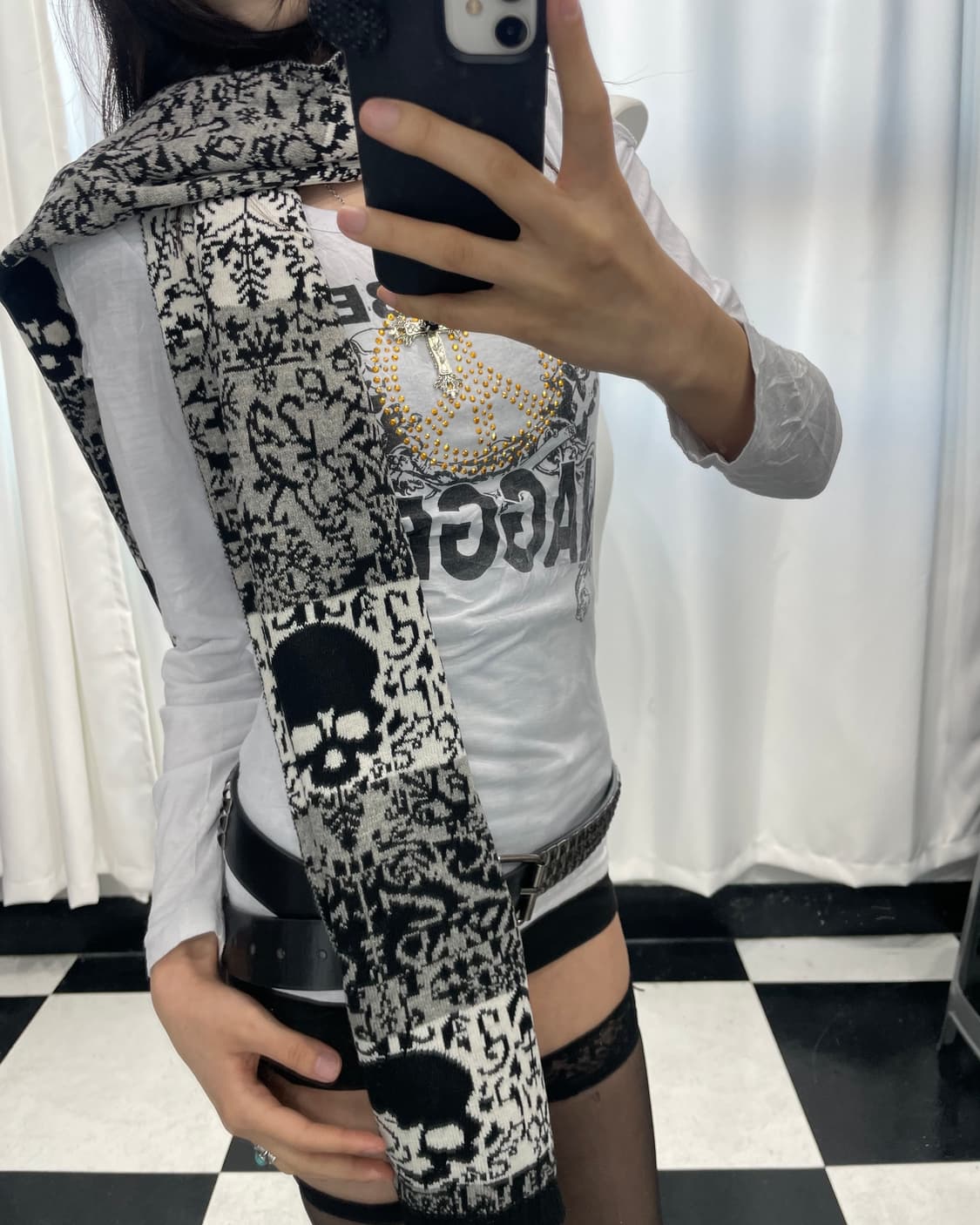 🎸스컬 패턴 머플러🎸 상품이미지5