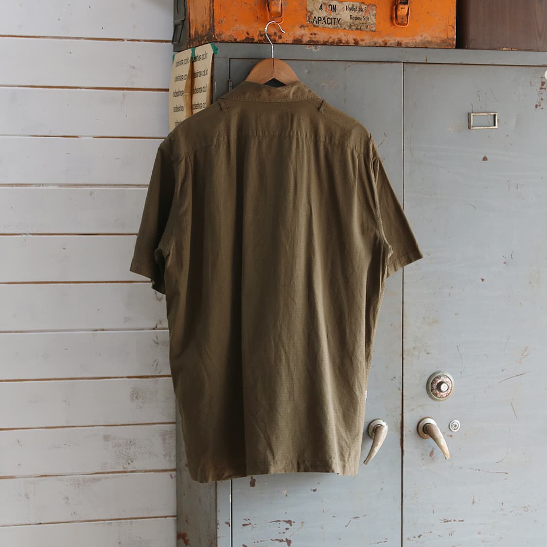 (착용컷) 아비렉스 avirex 립스탑 반팔 셔츠 상품이미지3