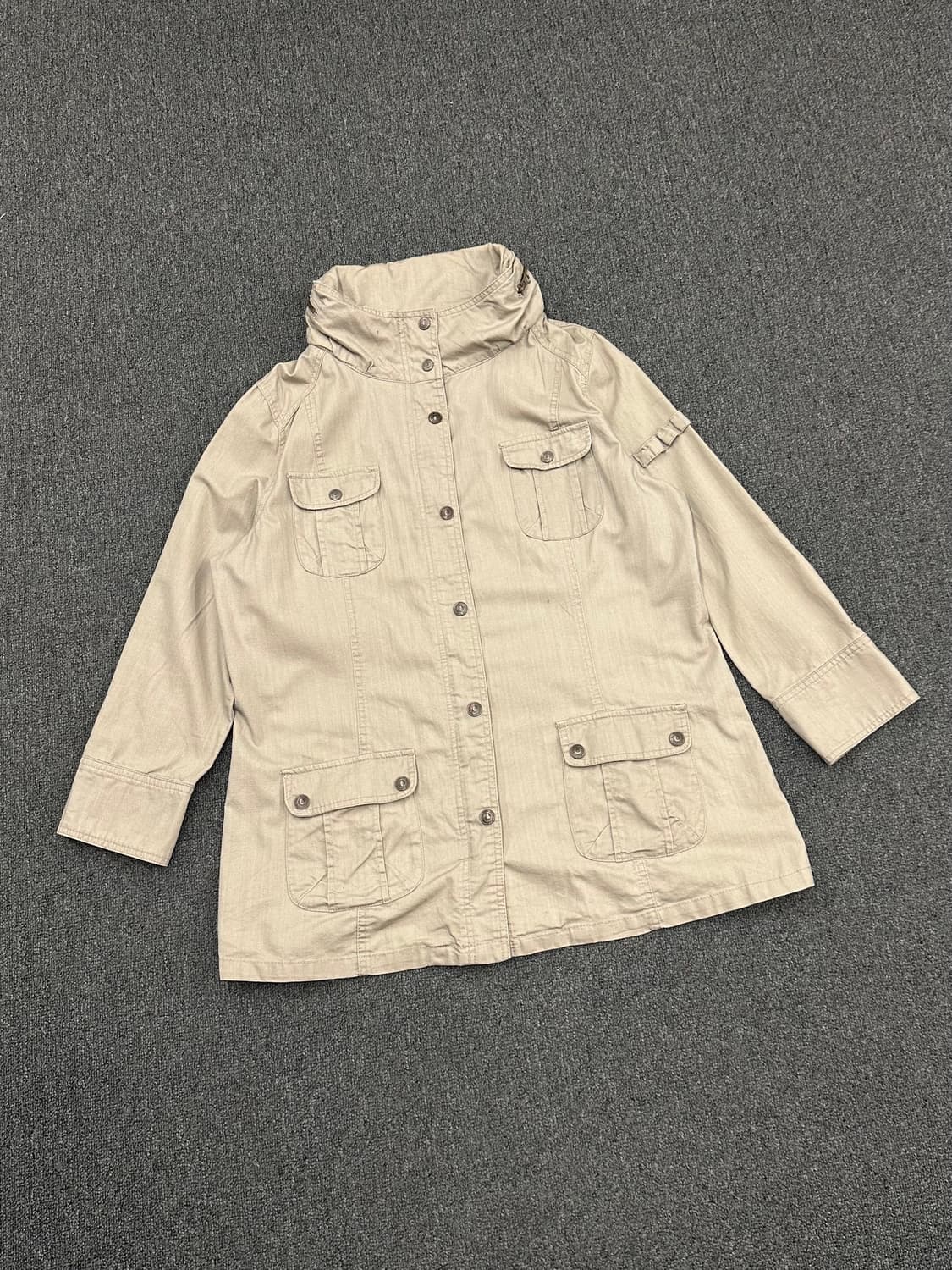 3L)Japanese vintage 멀티포켓 베이지 코트 자켓 상품이미지1