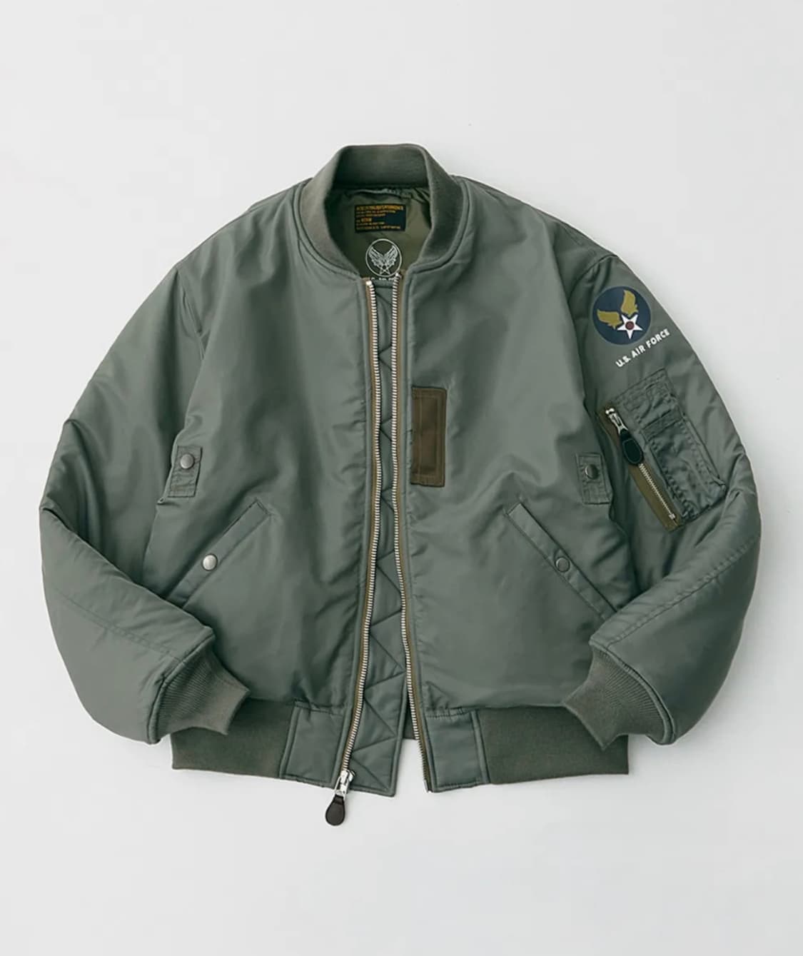 [새상품, M] 아웃스탠딩 10주년 울파일 MA-1 세이지그린 상품이미지2