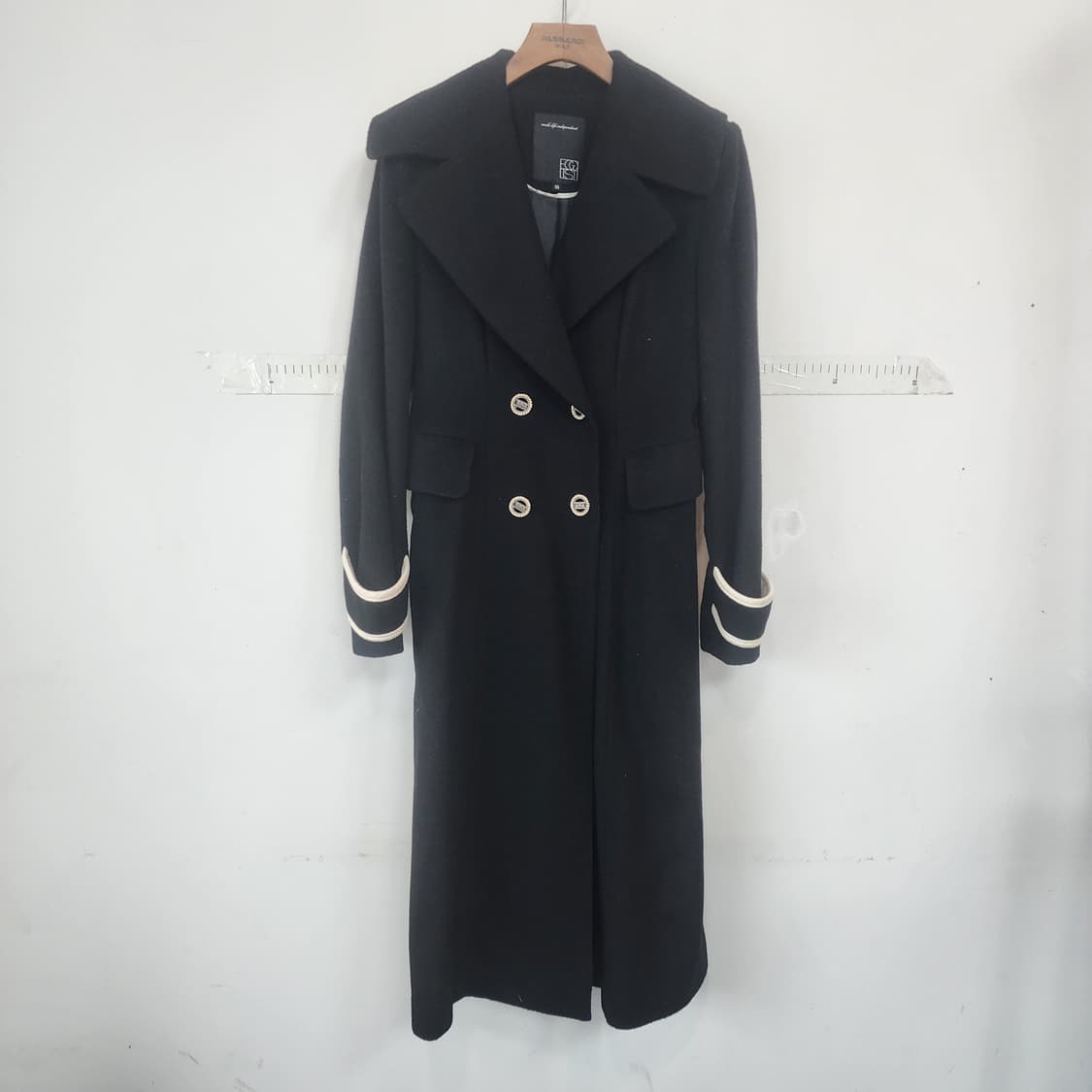 에고이스트 블랙 롱 코트 더블 버튼 상품이미지1
