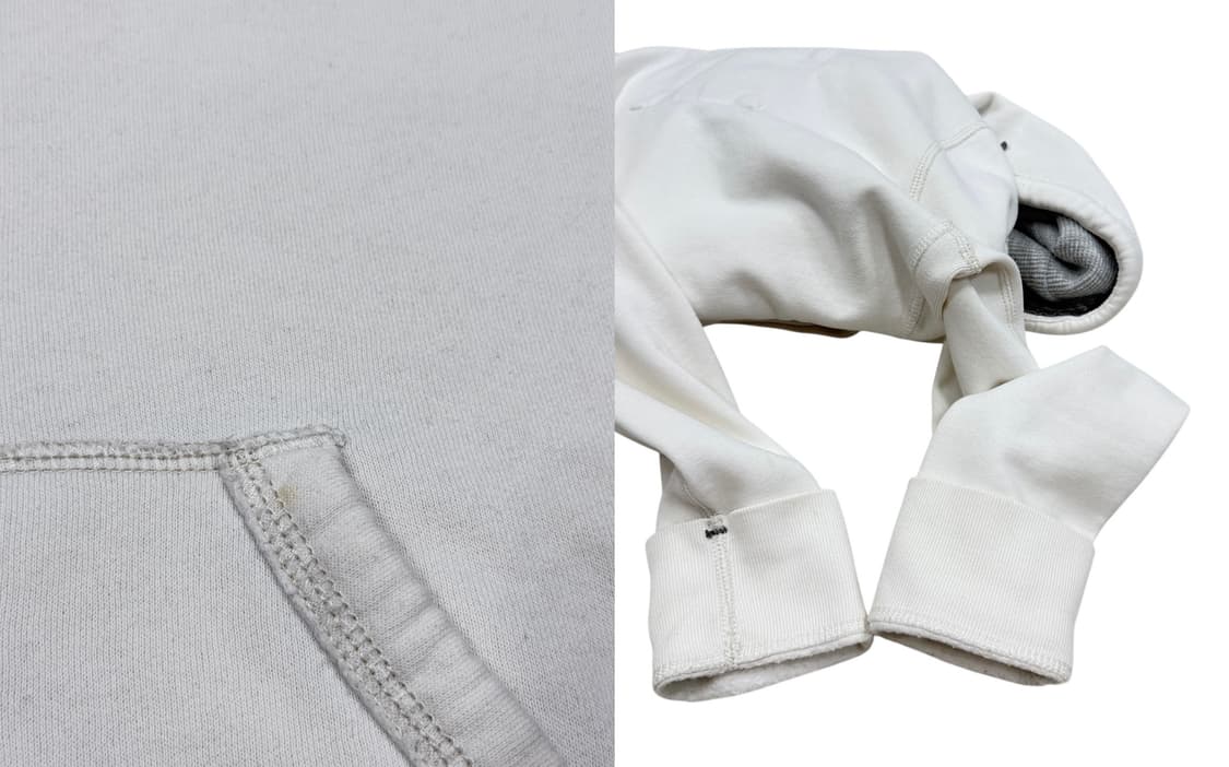 아베크롬비 빈티지 Y2K 스펠로고 기모 후드집업 자켓 화이트 M 상품이미지7