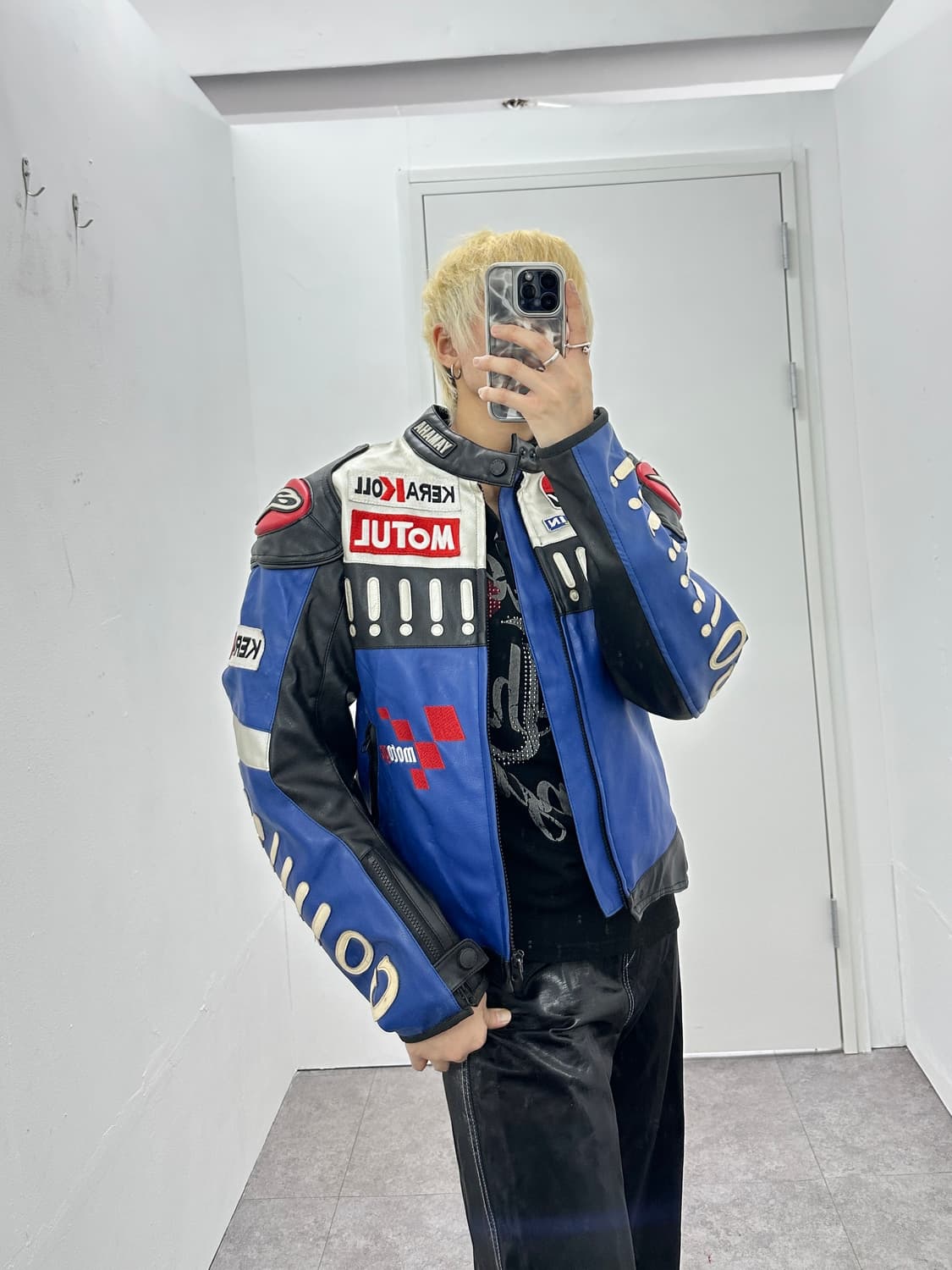 DUHAN motorsports leather lacing jacket 상품이미지2