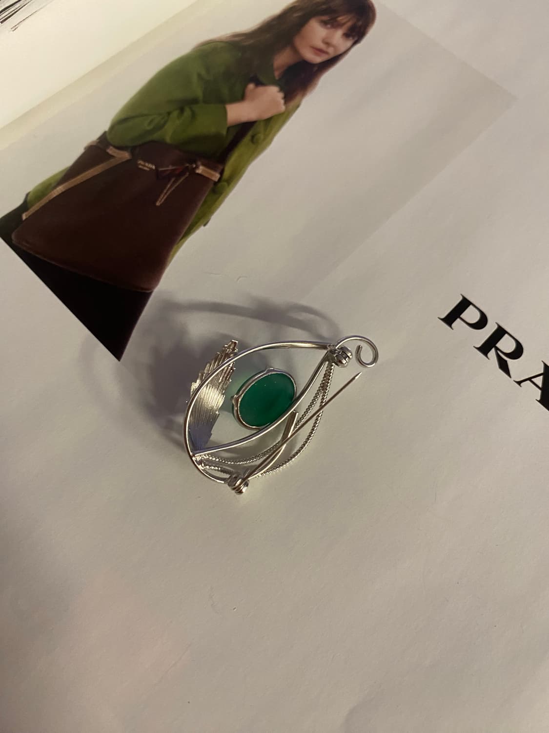 빈티지 그린 유색 브로치  상품이미지3