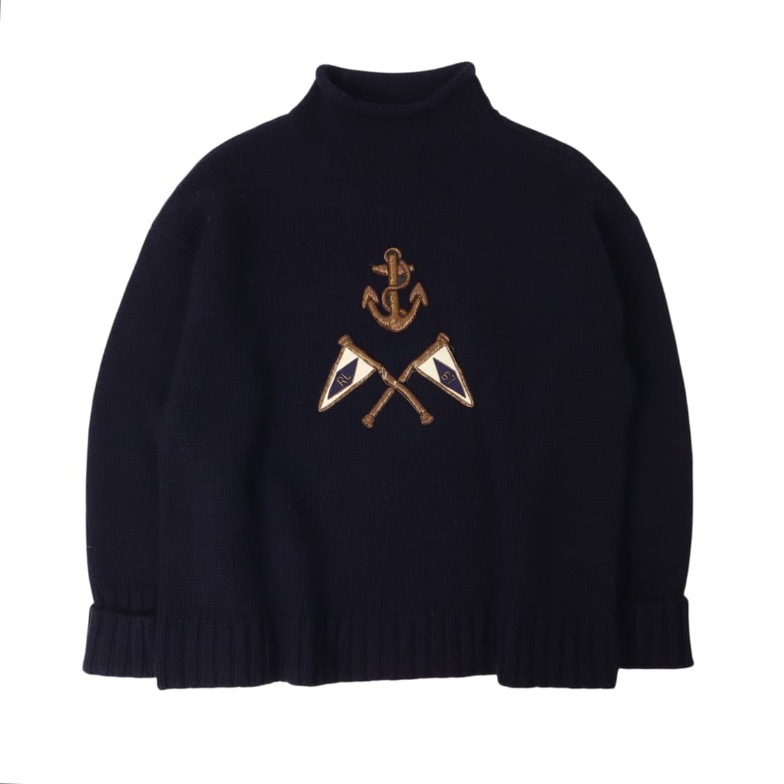 폴로 랄프로렌 네이비 플래그 롤업 니트 상품이미지1