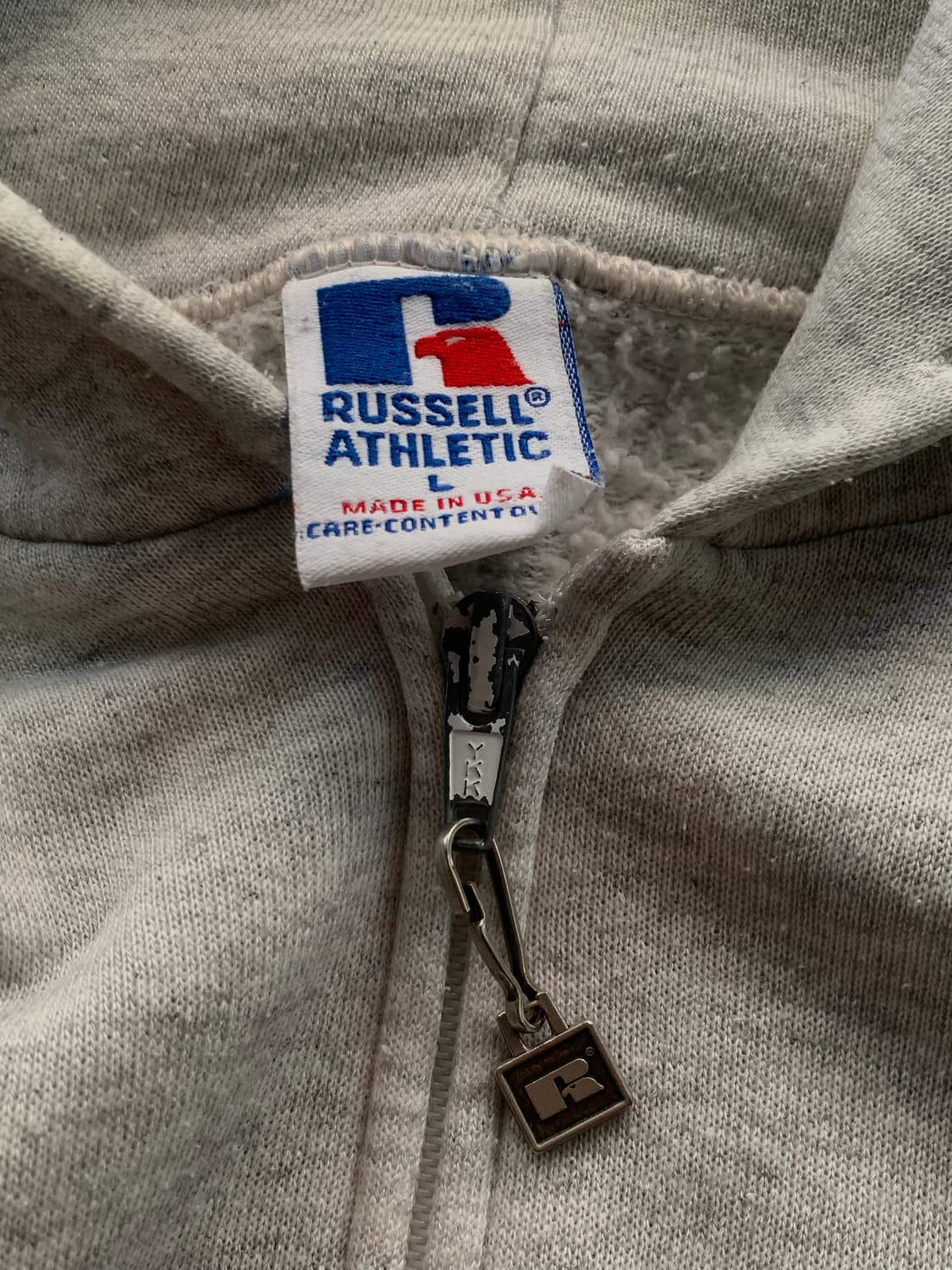 90s 러셀 애슬레틱 집업 스웻 후디 헤더그레이 상품이미지3