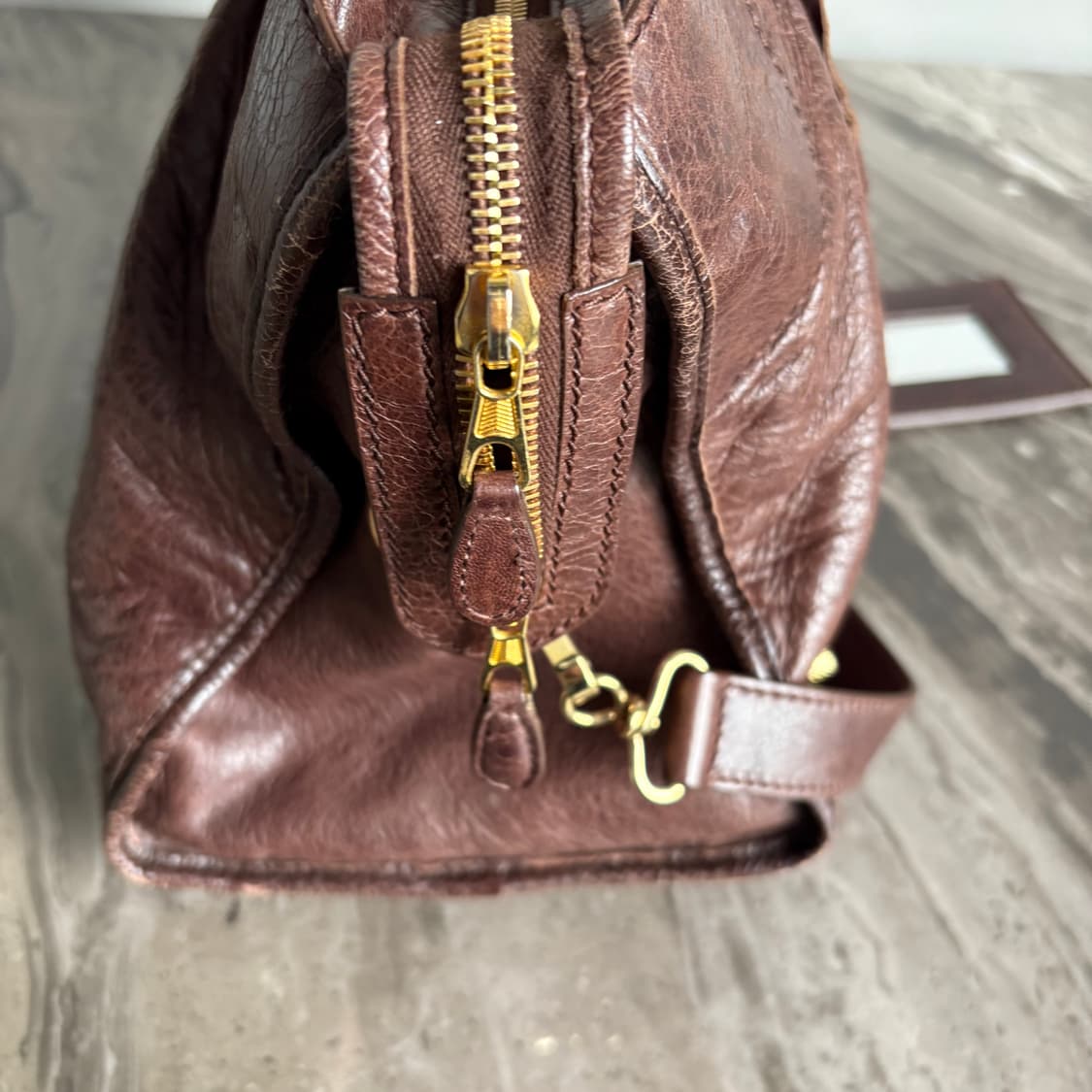 발렌시아가 시티 모터백 브라운 상품이미지5