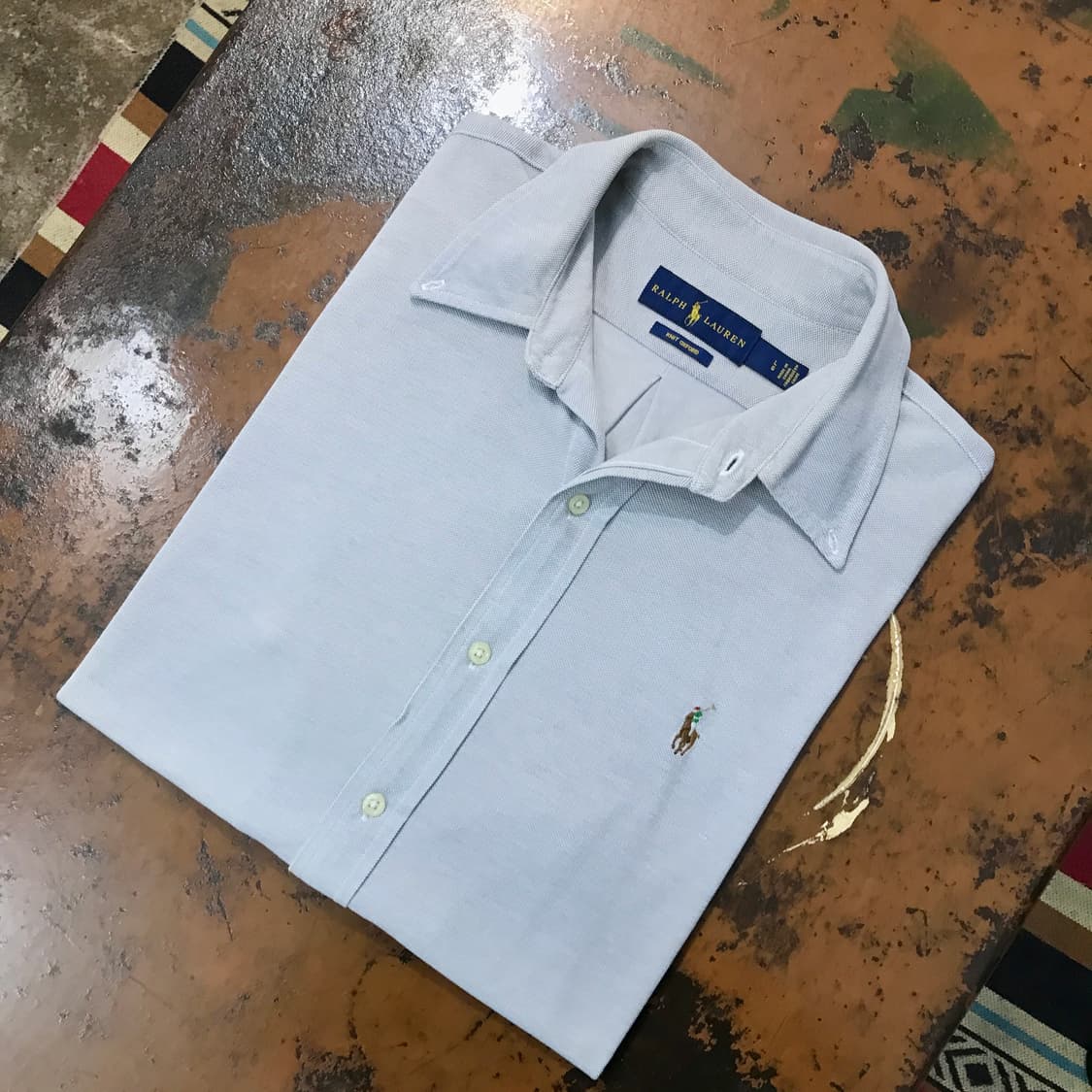 폴로랄프로렌 그레이 니트 옥스포드 셔츠 남방 남성 105 사이즈 상품이미지1