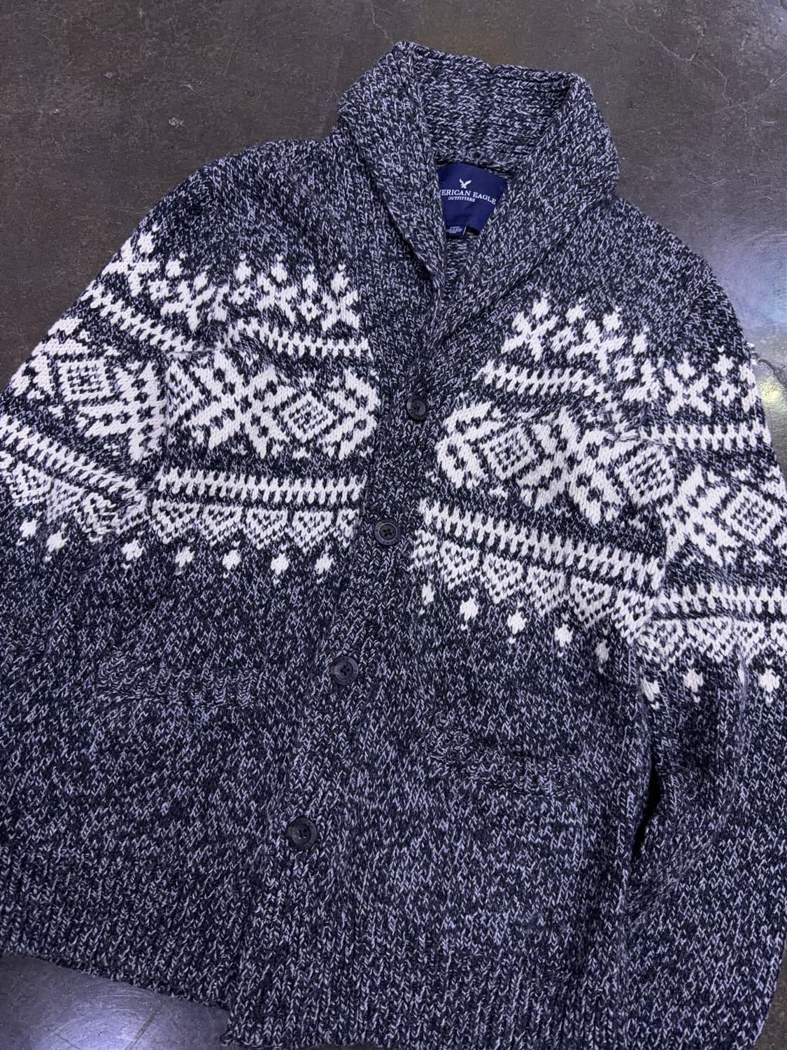 아메리칸이글 페어아일 스노우 플레이크 숄 카라 스웨터 가디건 S 상품이미지6