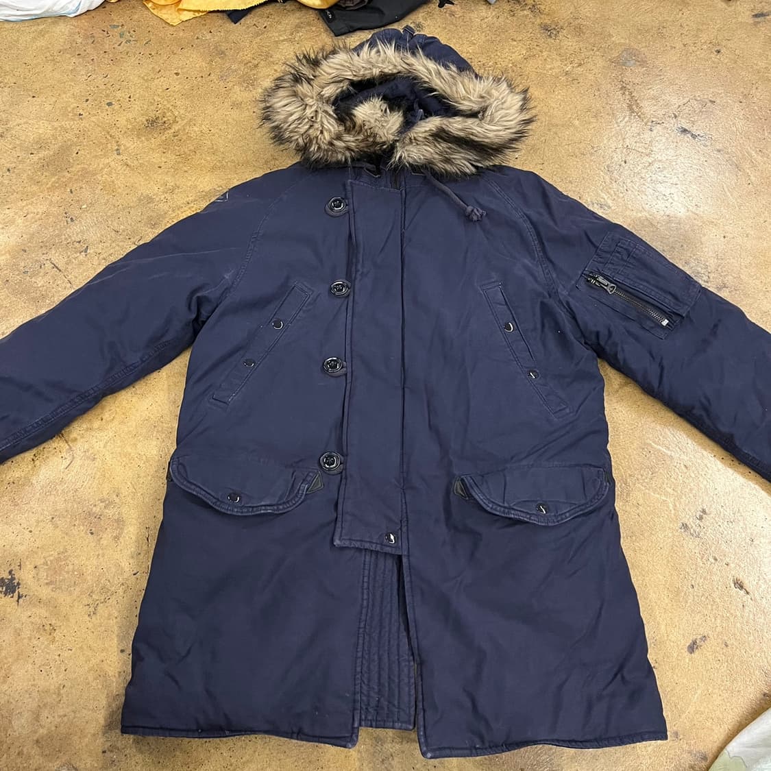 [정품/S] 폴로 데님앤서플라이 네이비 후드 퍼 야상 점퍼 b14 상품이미지3