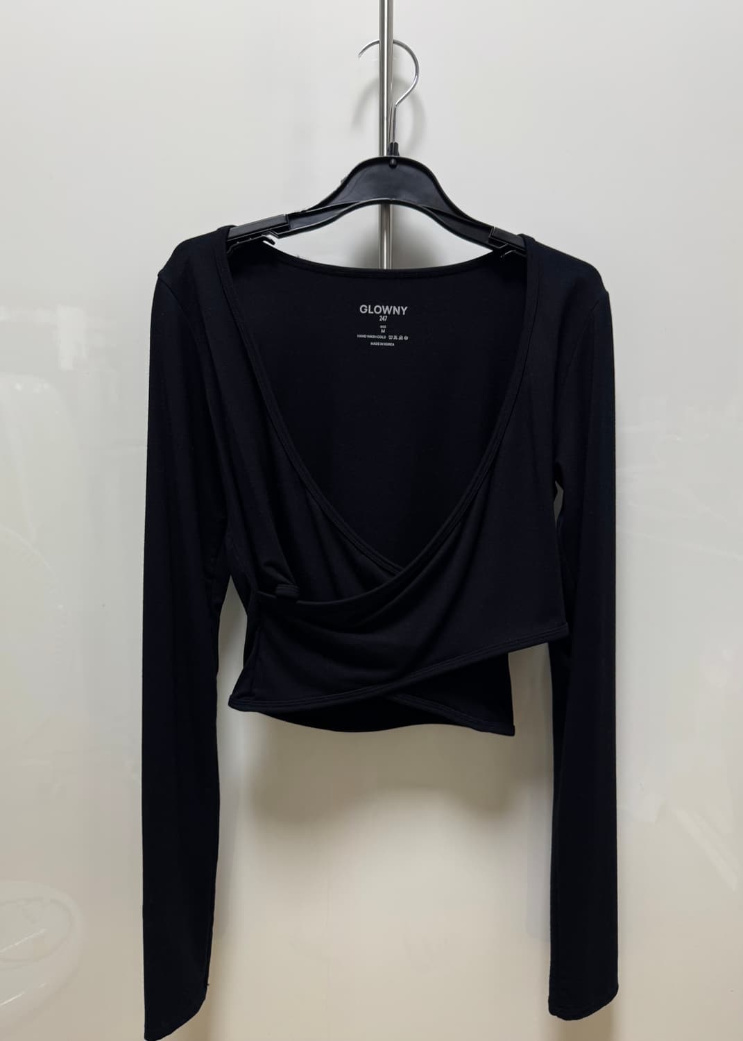 GLOWNY wrap long sleeve black 상품이미지1