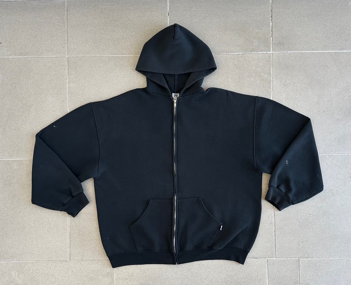 빈티지 러셀 후드집업 블랙 XL 상품이미지1