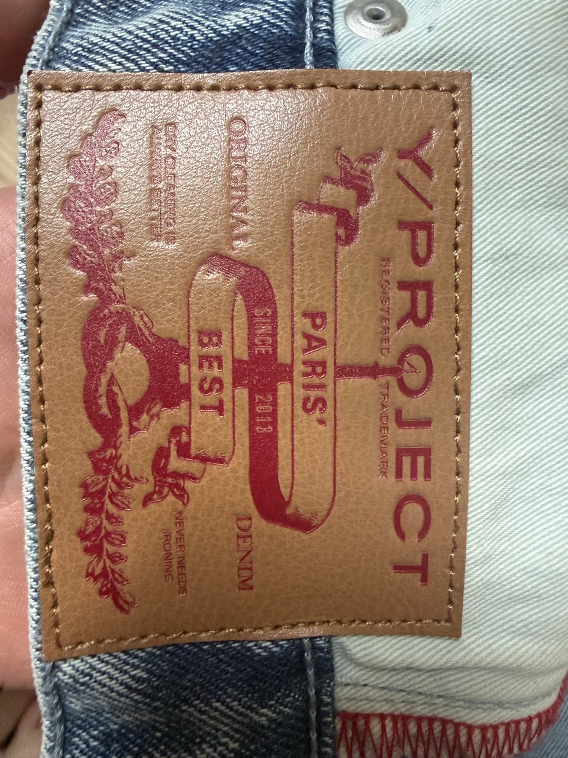 와이프로젝트 비대칭 데님진 아이스블루 상품이미지3