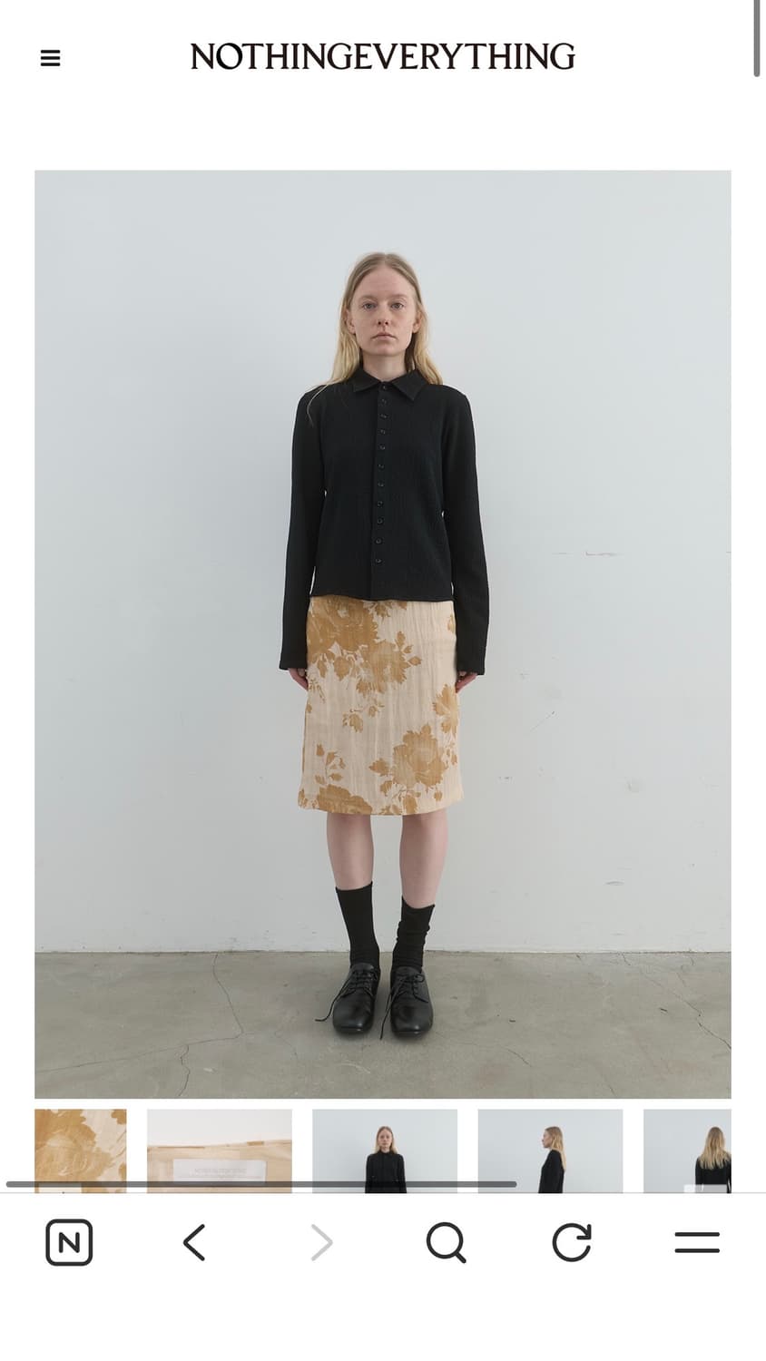 낫띵에브리띵 SILKY FLORAL MIDI SKIRT IN SEPIA 상품이미지1