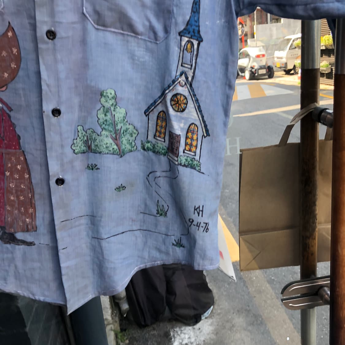 70s Vintage chambray shirt-L 상품이미지4