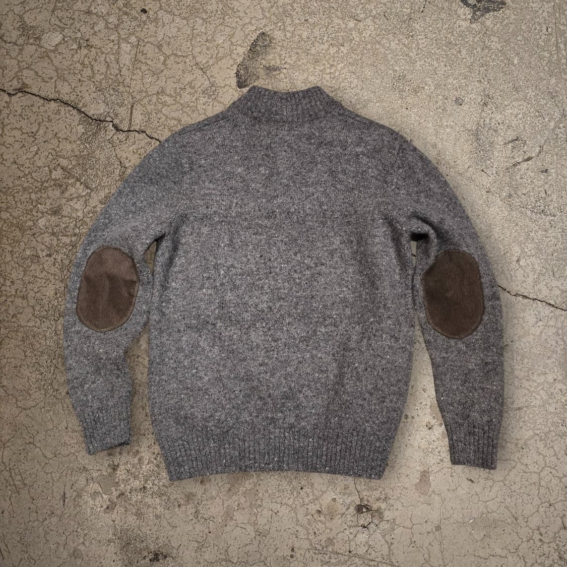 90s L.L.Bean 셔틀랜드 울100% 쿼터집 엘보패치 스웨터 상품이미지6