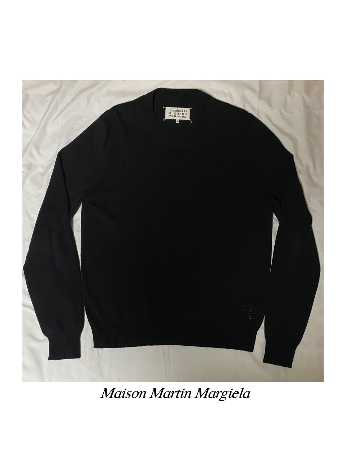 마르지엘라 블랙 캐시미어 펀칭 울 니트 아카이브 아카이브 가디건 엘보패치 상품이미지1