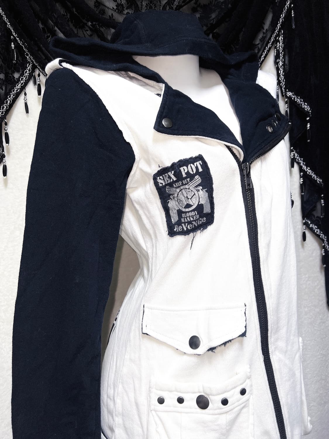 섹스팟리벤지 고스펑크 스컬 y2k 그런지 후드집업 자켓 emo 서브컬쳐 상품이미지3