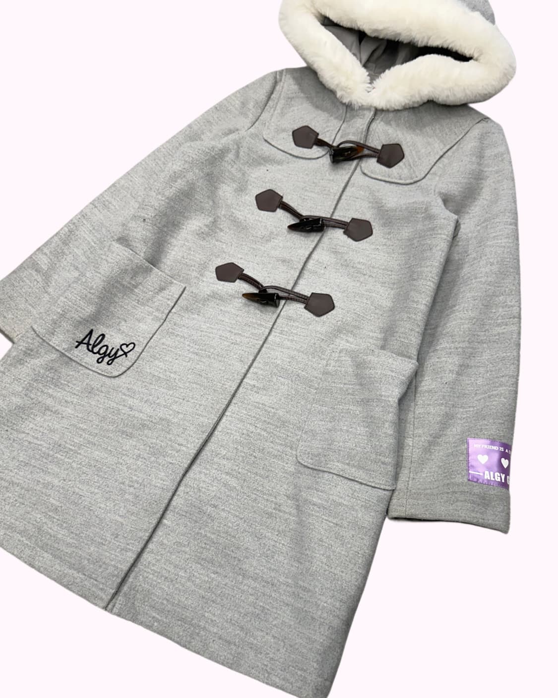 grey fur hood duffle coat 상품이미지3