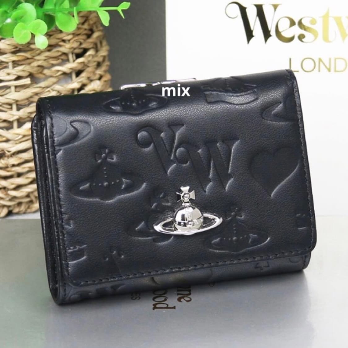 비비안웨스트우드 아카이브 블랙 은장 orb로고 레더 반지갑(새상품) 상품이미지1