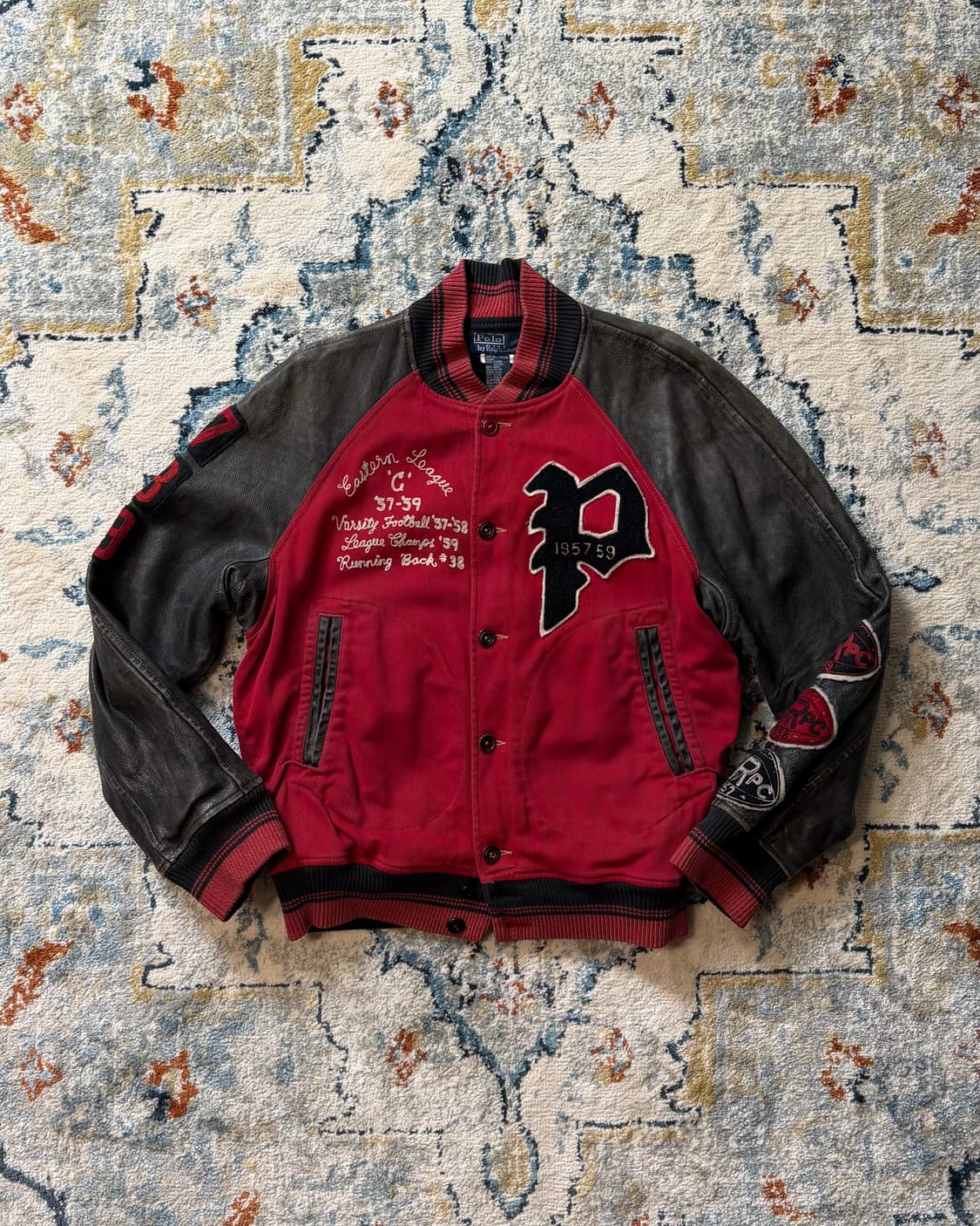 Polo Ralph Lauren Leather Varsity Jacket 상품이미지1