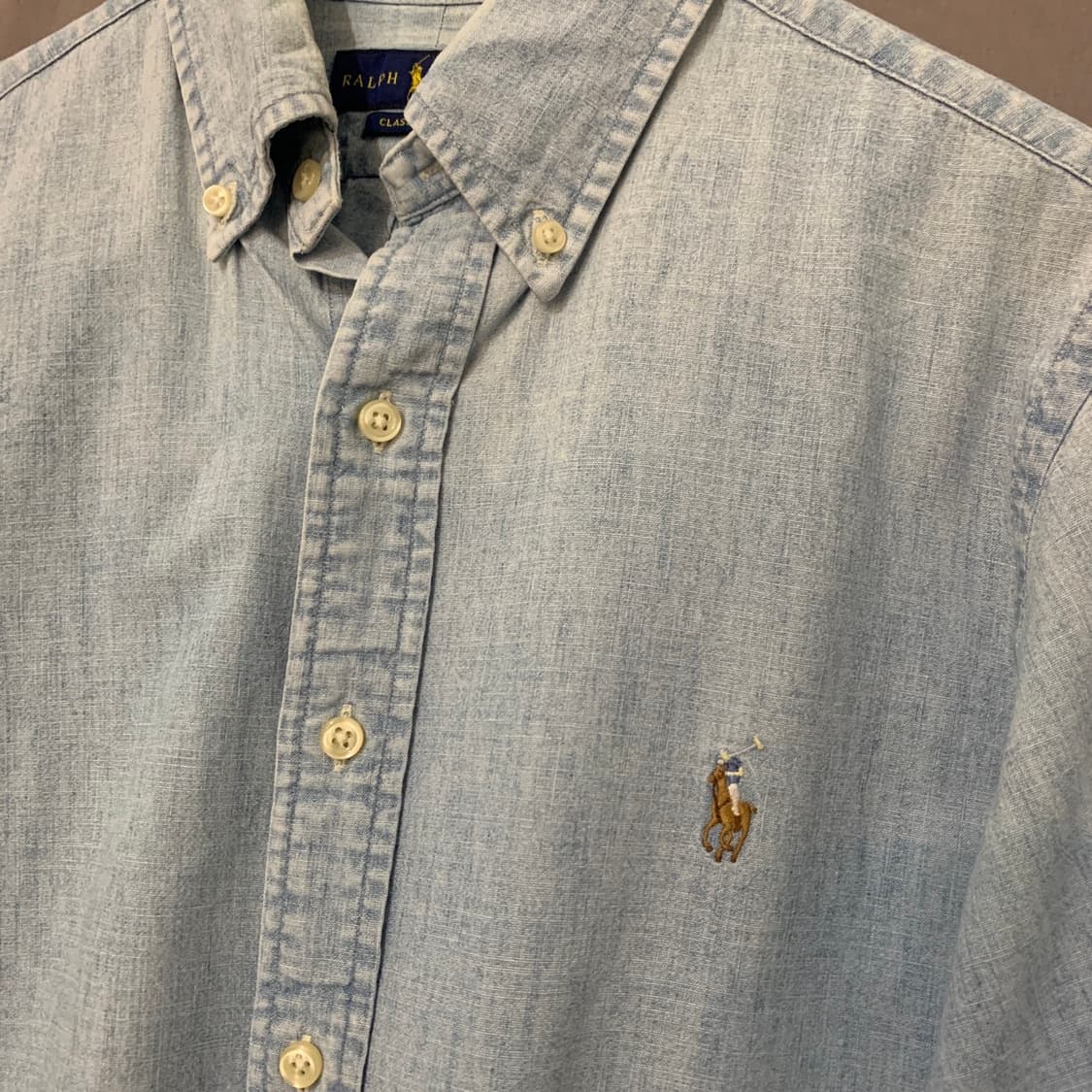 S 폴로랄프로렌 클래식핏 샴브레이 멀티 포니 셔츠 남방 상품이미지3