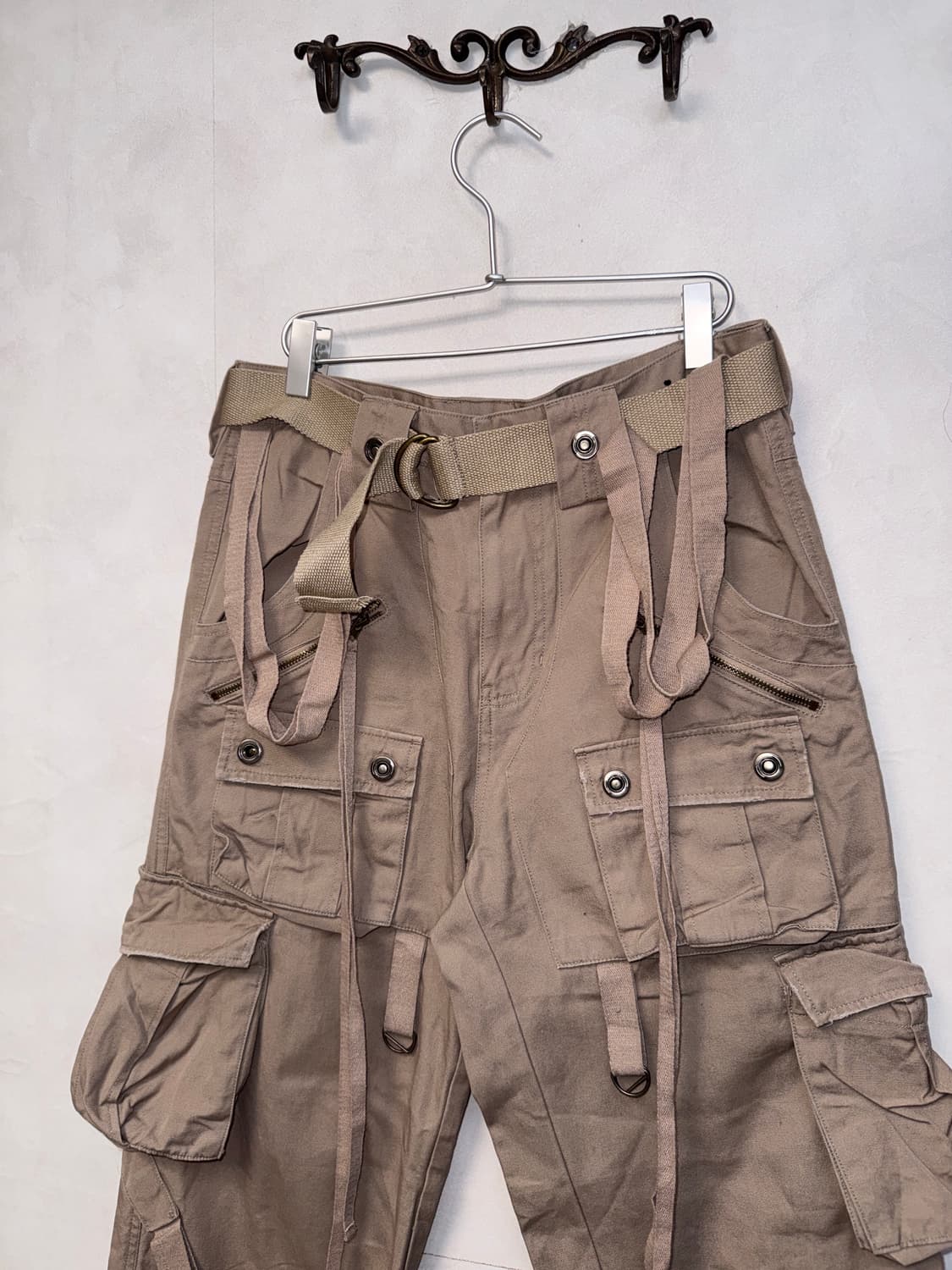 Pink beige multi pocket strap 카고팬츠 상품이미지2