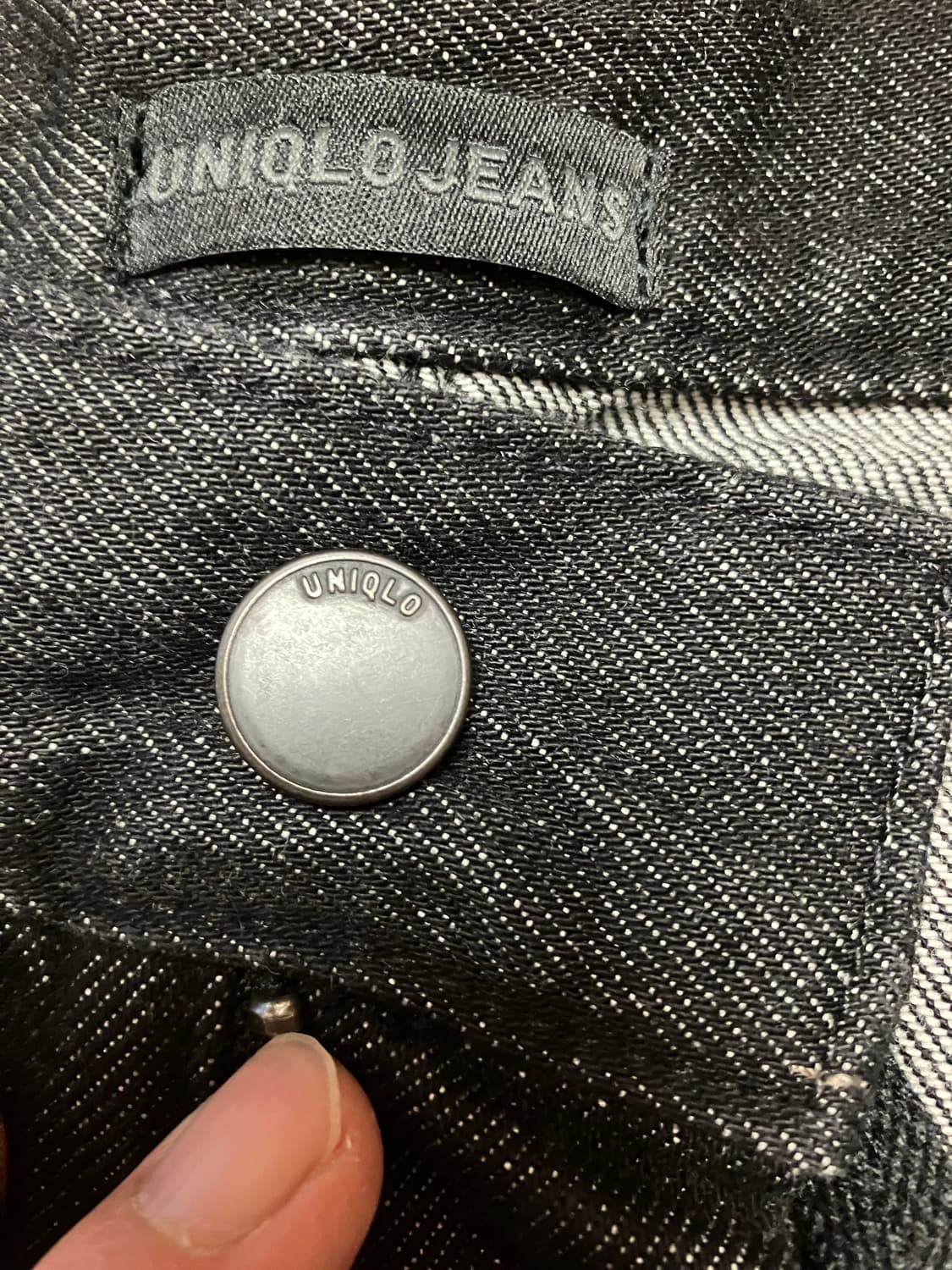 유니클로 와이드 테이퍼드 진 블랙 XL 상품이미지5