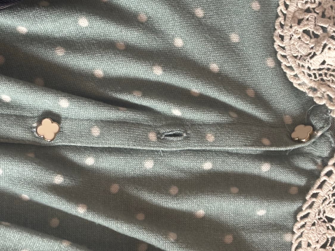 민트 도트 가디건 +초코체크 스커트 빈티지 세트 상품이미지4