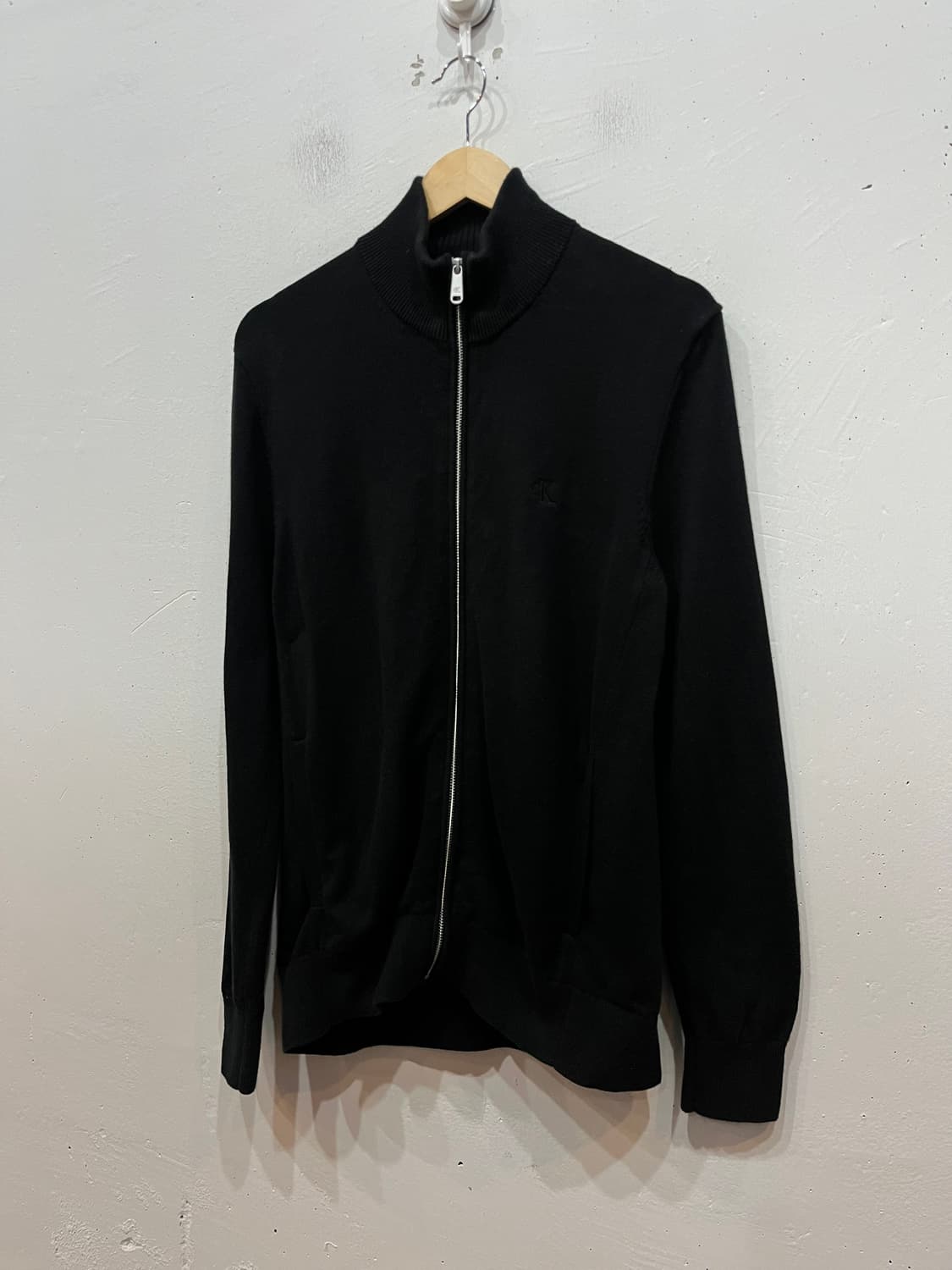 캘빈클라인 코튼 캐시미어 로고 니트집업 M 상품이미지1