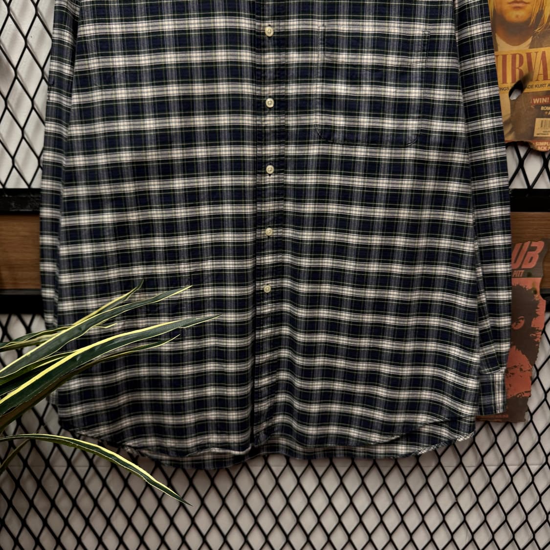 폴로 랄프로렌 긴팔 체크 셔츠 레드 포니 로고 포인트 네이비 상품이미지4