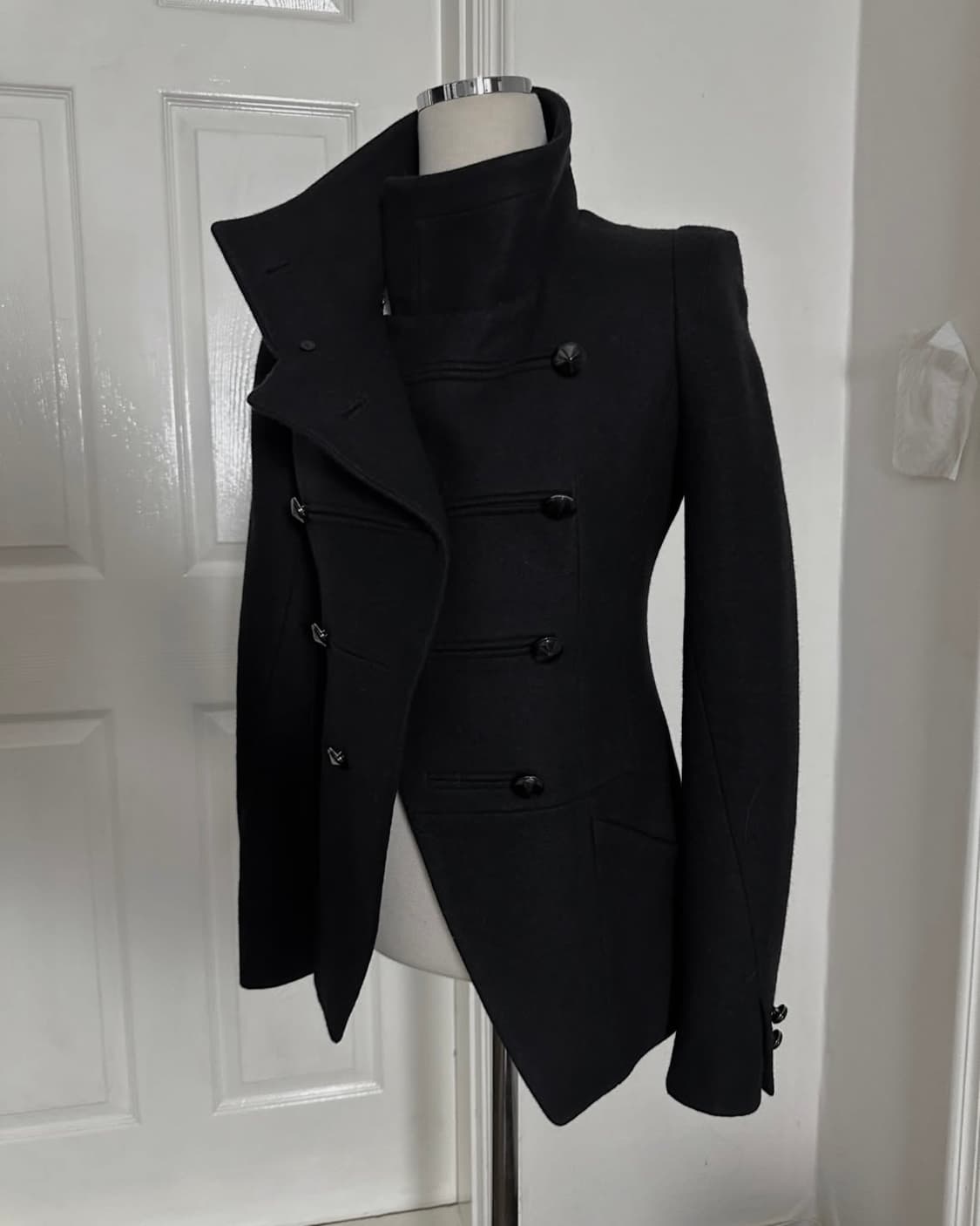 빈티지 더블 자켓 하이넥 숏 코트 상품이미지5