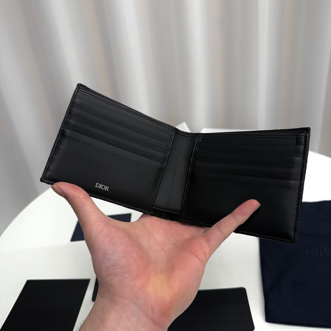 [풀박스] 디올 오블리크 반지갑 블랙 상품이미지4