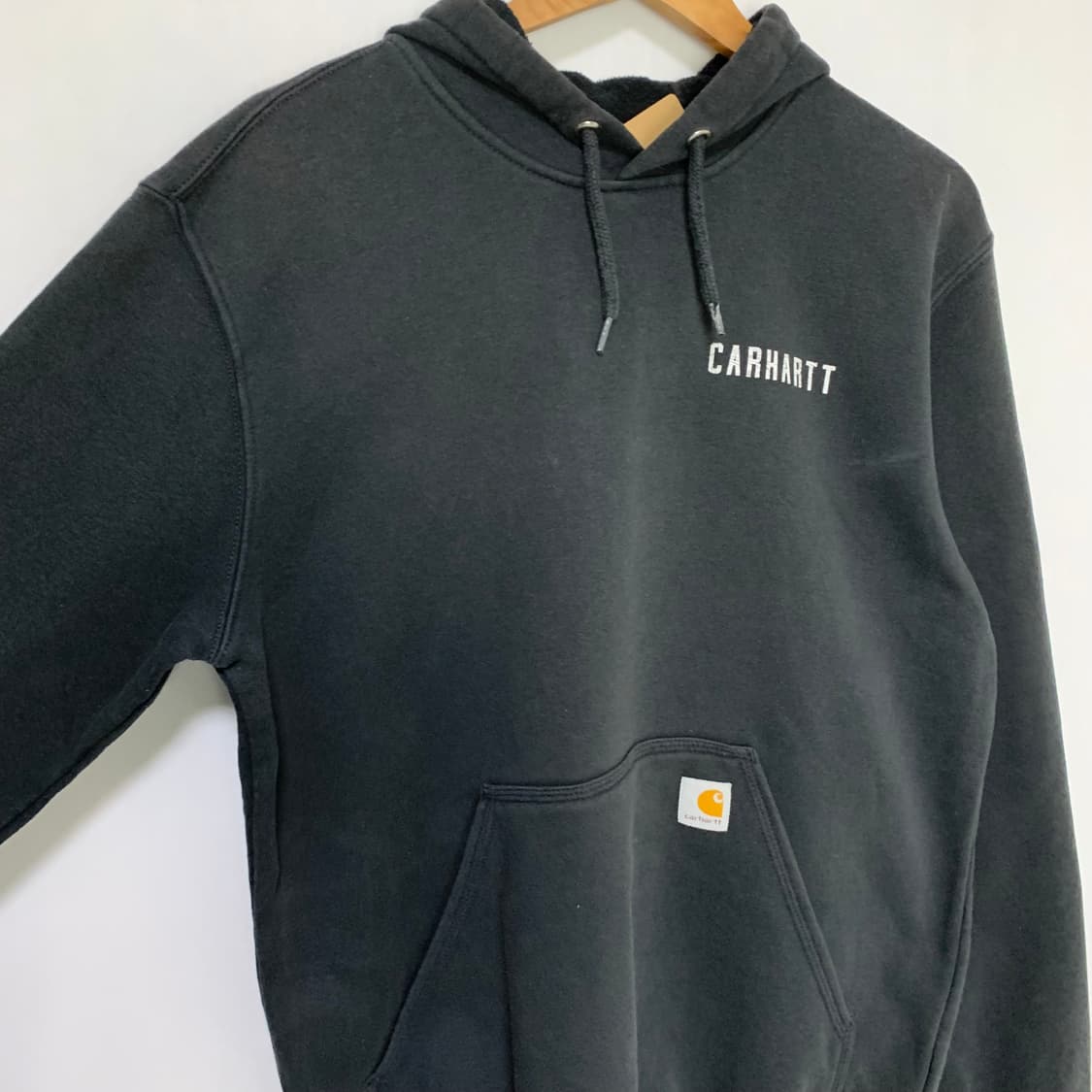 칼하트 빈티지 기모 블랙 차콜 후드티 M 남녀공용 상품이미지4