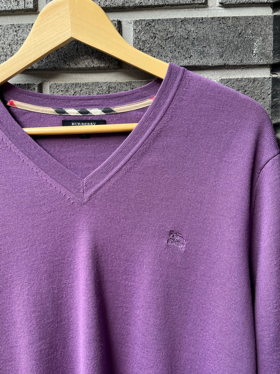 BURBERRY 로고 롱슬리브 니트 퍼플 상품이미지2