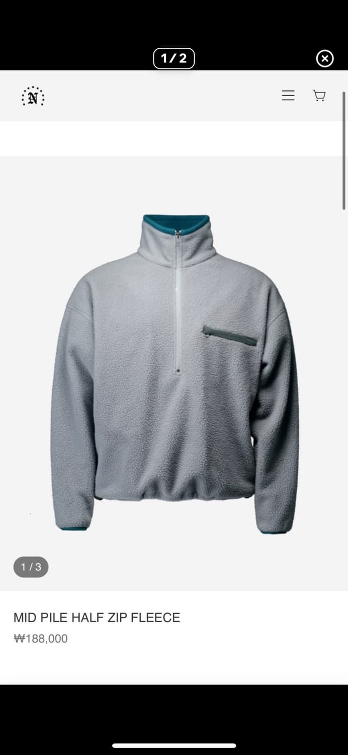 너티새비지 mid pile half zip fleece 2사이즈 상품이미지1