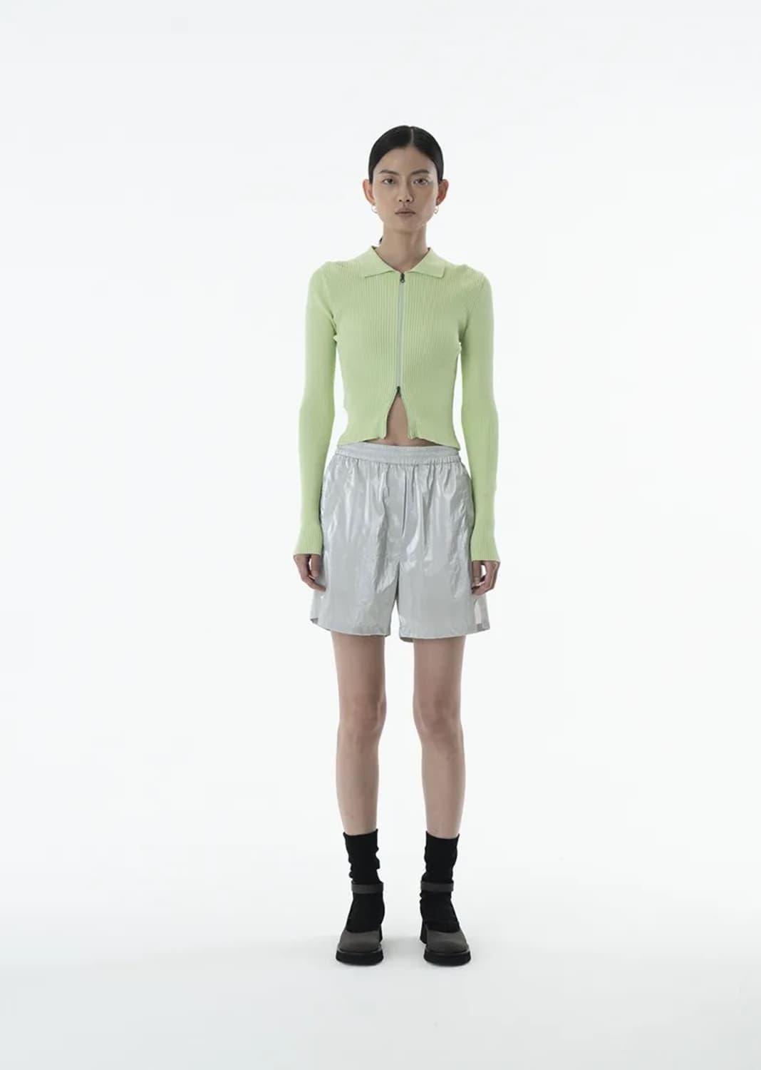 [아모멘토]AMOMENTO SILVER FOIL SHORTS /실버쇼츠 상품이미지1