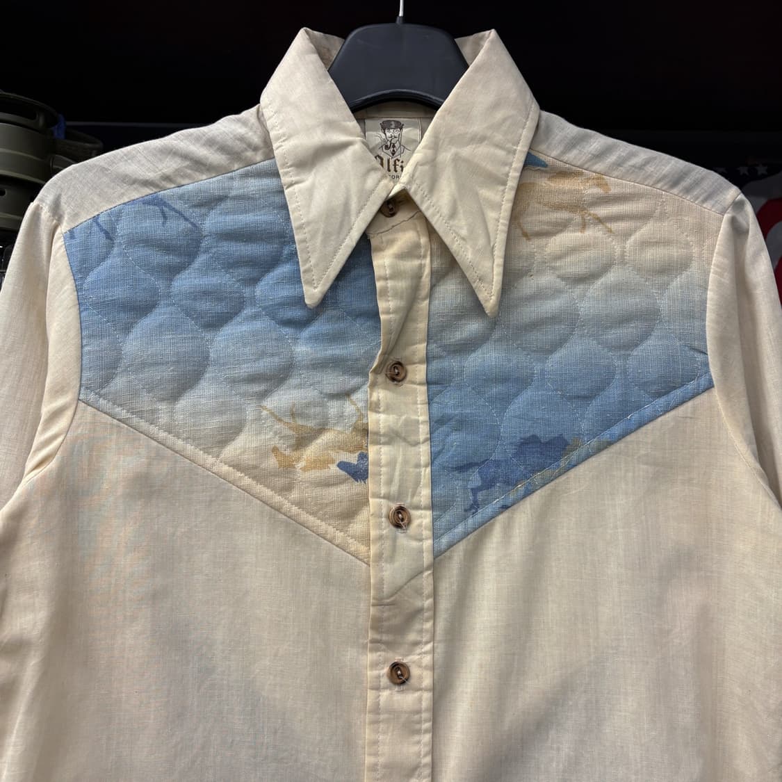 70s Alfie 캘리포니아 홀스프린팅 엠보싱 퀼팅 웨스턴셔츠 N594 상품이미지3