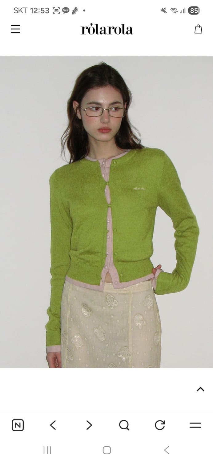 로라로라 올리브 핑크 레이어링 가디건 새상품  상품이미지3