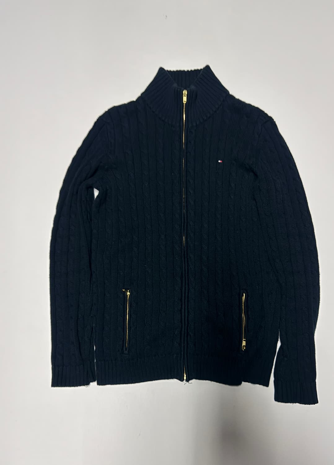 여성 타미힐피거 코튼 니트 집업 s 네이비 상품이미지1