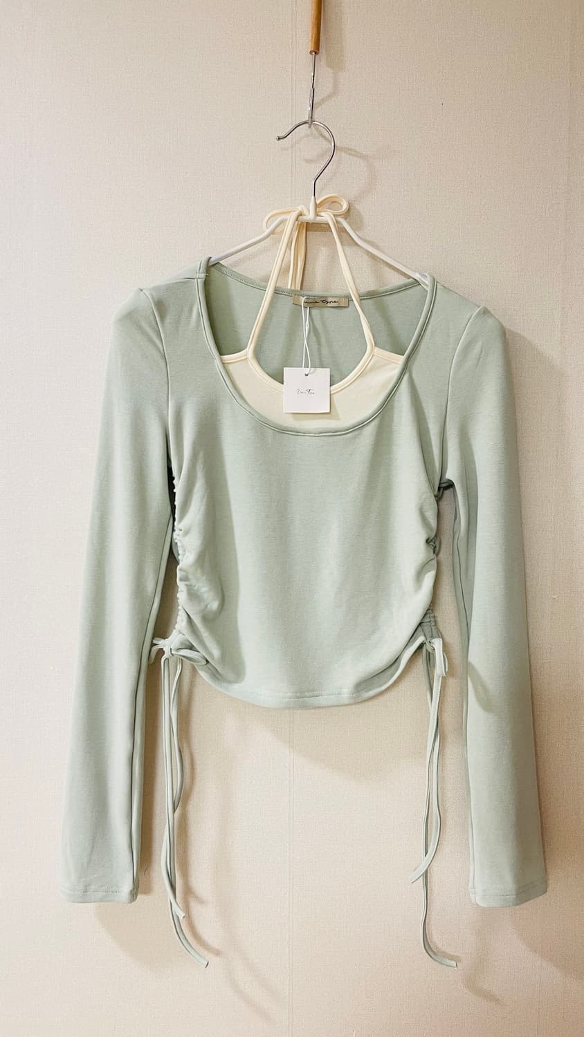 택달린새상품) 비비스타입 Vivi’s Type 여리여리 민트 셔링 레이어 상품이미지1