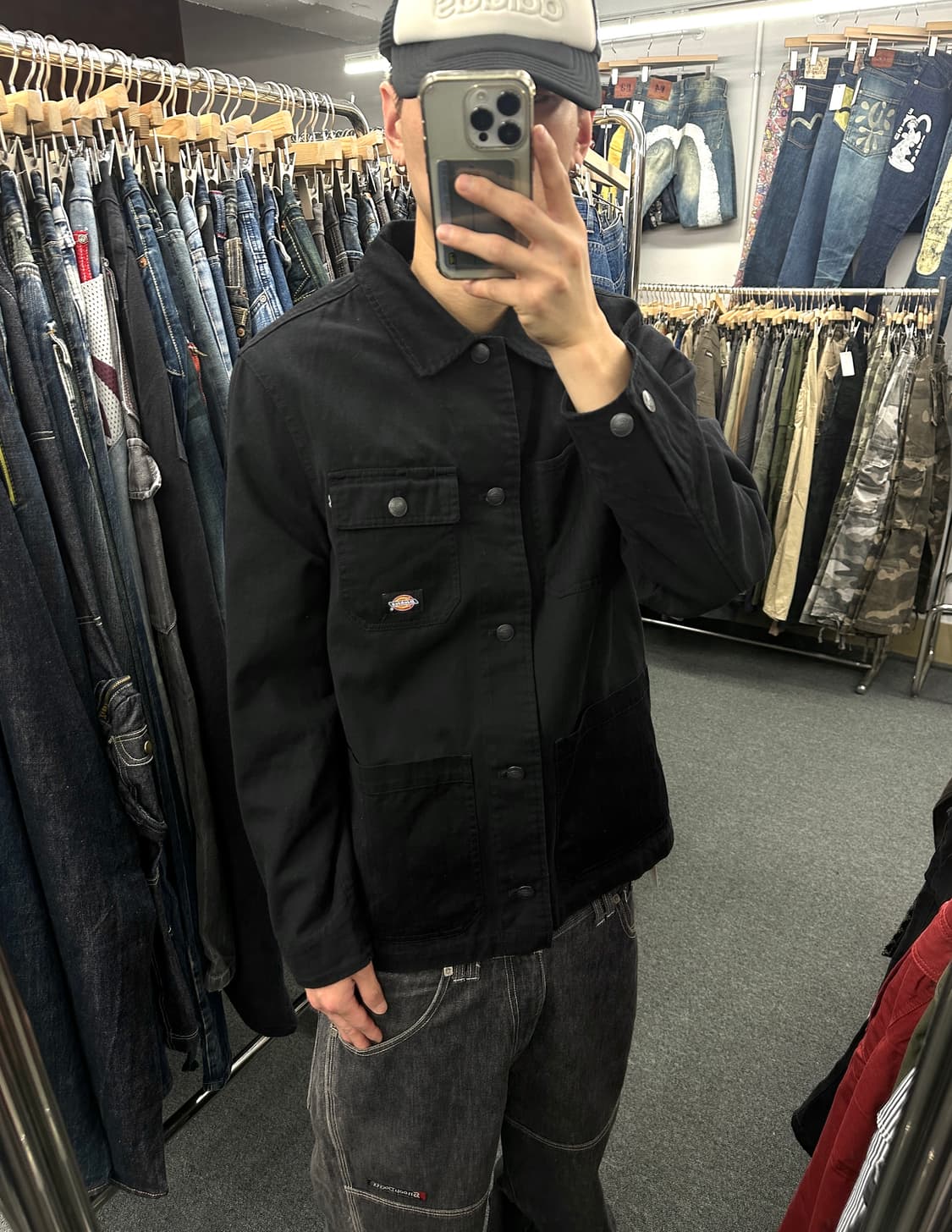 M) 디키즈 캔버스 자켓 블랙 상품이미지1