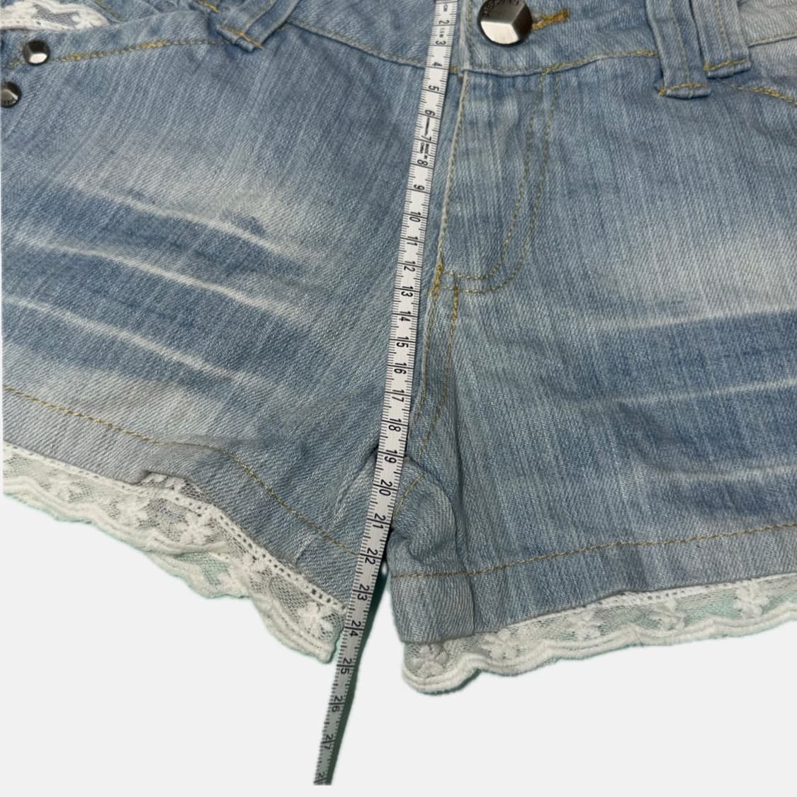 빈티지 레이스 청반바지 상품이미지4