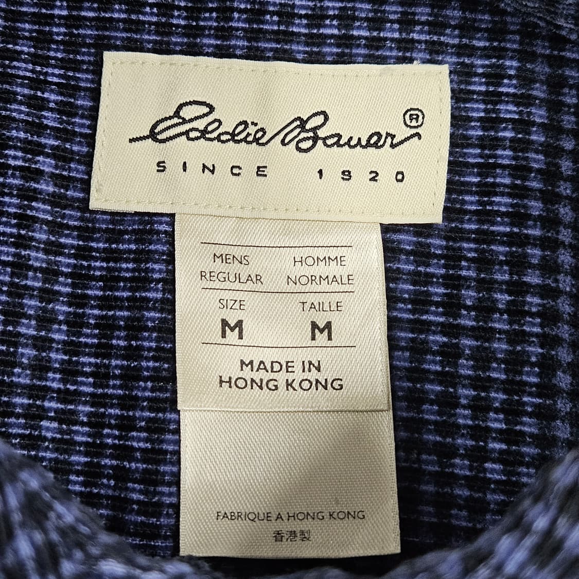 에디바우어 오버핏 네이비 체크 코듀로이 셔츠 상품이미지5