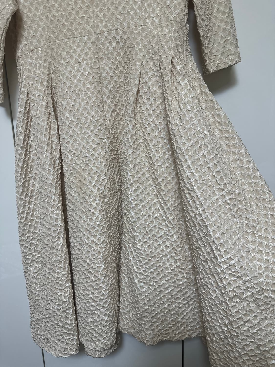 치크라인아이보리 진주 버튼 플레어 고퀄원피스 상품이미지6