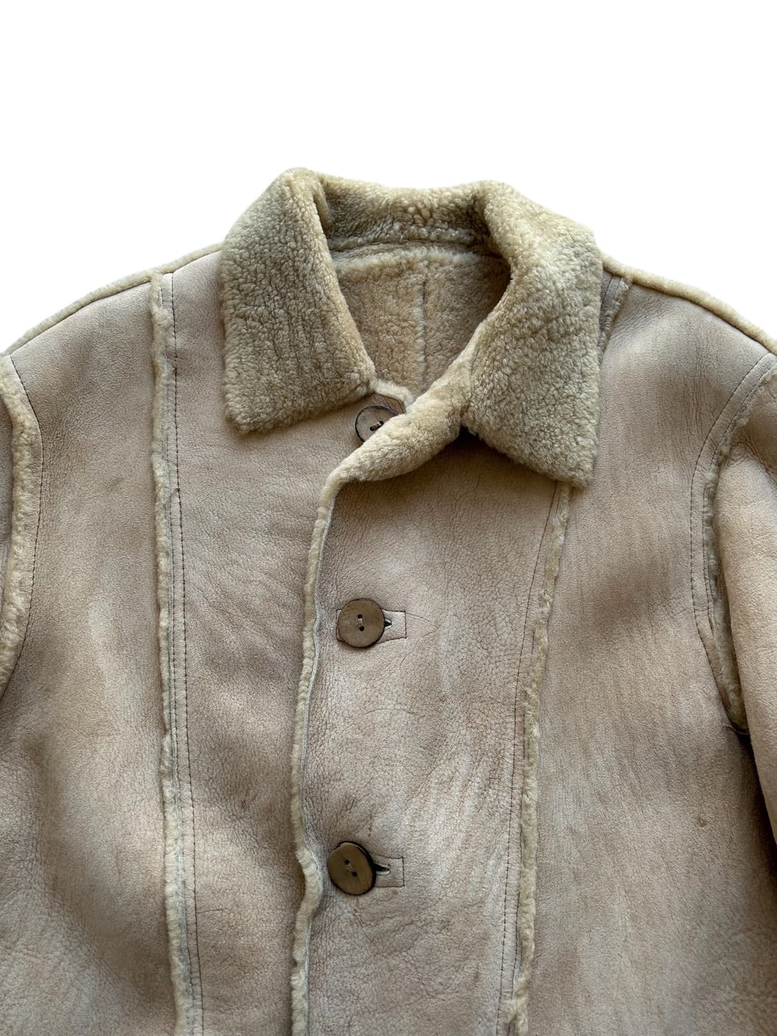 Vintage Faded Ivory Mouton Coat 상품이미지4